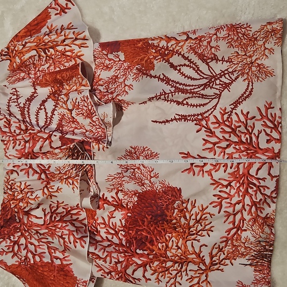 NEW Ruffle Top Size S White Red Silk Resortwear Tropical Beach Strapless Summer - Picture 10 of 11